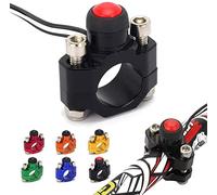 Interruptor Manillar 22mm,Boton On/Off Moto Boton Parada con Placa de Montaje Trasera para ATV Dirt Pit Bike Scooter Quad con Manillar de 7/8" 22mm-Negro