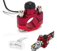 Interruptor Manillar 22mm,Boton On/Off Moto Boton Parada con Placa de Montaje Trasera para ATV Dirt Pit Bike Scooter Quad con Manillar de 7/8" 22mm-Rojo