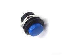 Interruptor momentáneo de 12 V y 16 mm, botón redondo de metal para uso marino y automotriz, impermeable y a prueba de polvo (azul)