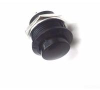 Interruptor momentáneo de botón pulsador de 16 mm para sistemas de 12 V Diseño de metal para uso en exteriores (negro)