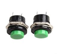 Interruptor momentáneo redondo de metal de 12 V y 16 mm para uso automotriz y marino con cierre a presión y función impermeable IP67 (verde)