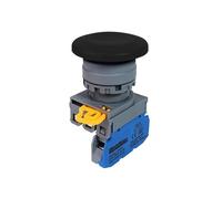 Interruptor momentáneo tipo seta de 22mm FXBY6, interruptor de botón de plástico, enclavamiento, reinicio automático, rojo, amarillo, azul, verde, blanco y negro(Black,Latching,3NO)