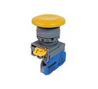 Interruptor momentáneo tipo seta de 22mm FXBY6, interruptor de botón de plástico, enclavamiento, reinicio automático, rojo, amarillo, azul, verde, blanco y negro(Yellow,Latching,2NC)