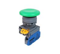 Interruptor momentáneo tipo seta de 22mm FXBY6, interruptor de botón de plástico, enclavamiento, reinicio automático, rojo, amarillo, azul, verde, blanco y negro(Green,Latching,1NO)
