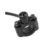 Interruptor moto 22mm 7/8 "Interruptor de motocicleta montaje en manillar bocina faro estroboscópico Interruptor momentáneo botón Accesorios Pulsador de arranque moto(Black)