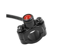Interruptor moto 22mm 7/8 "Interruptor de motocicleta montaje en manillar bocina faro estroboscópico Interruptor momentáneo botón Accesorios Pulsador de arranque moto(Red)
