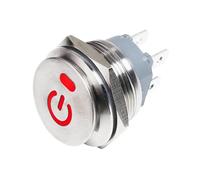 Interruptor moto Ajuste para coche, barco, motocicleta, interruptor basculante de palanca Metal, encendido y apagado, luz fija enganche 2NO 4 pines(Red Power,22MM 2NO_3-6)