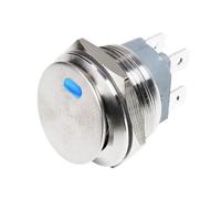 Interruptor moto Ajuste para coche, barco, motocicleta, interruptor basculante de palanca Metal, encendido y apagado, luz fija enganche 2NO 4 pines Pulsador de arranque moto(Blue,22MM 2NO_12-24)