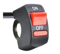 Interruptor moto Interruptor de apagado del manillar la motocicleta, botón encendido y para Motor Moto ATV, interruptor advertencia 2 cables negro