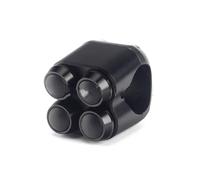 Interruptor moto Manillar de 25mm y 22mm, interruptores M 4 botones, interruptor arranque luz bocina motocicleta, Control aluminio para Pulsador de arranque moto(25mm Black)