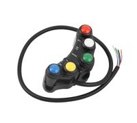 Interruptor moto Manillar de interruptor Control motocicleta, 7/8 ", 22mm, 7 botones para faro, señal giro, luz antiniebla, bocina, motocross, Dirt Bike Pulsador de arranque moto