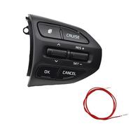 Interruptor multifunción para Volante de Coche, botón de Control de Crucero, Interruptor de Volumen con línea roja, Compatible con KIA K2 Rio 2017, 2018 y 2019 Rio 4 X Line (Modelo B)