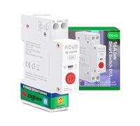 Interruptor Nous Zigbee DIN, Interruptor inteligente 16A con Monitorización de Energía, Compatible con Zigbee2MQTT, Home Assistant, Alexa y Google Home, Control de aplicaciones, Control por voz