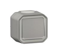 Interruptor o va y viene con indicador LEGRAND con indicador impermeable Plexo Gris 10A 250~ IP55 IK08 viene completo para fijación saliente