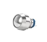 Interruptor on cabeza redonda de bola de 12 mm, resistente al agua, con reinicio, con tornillos para soldar, 3 A, para coche, bocina, timbre de puerta(Silver Self-lock B)