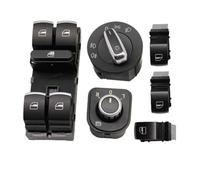 interruptor Para Golf Para GTI Para Jetta Para Tiguan elevalunas | Interruptor Faro Ventana Interruptor Espejo Lateral Eléctrico Cromado