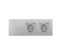 Interruptor para inteligente WiFi Doble Táctil para cristal Templado(grey) | para cristal templado, doble para interruptor táctil, elegante, arañazos, para fácil limpieza