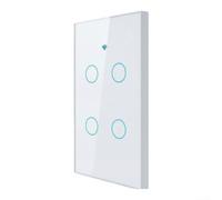 Interruptor para Smart para Home PC Ignífugo Control App Interruptor(White 4 Buttons)