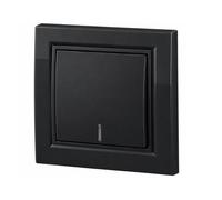 Interruptor pared Empotrable con Marco Serie EP, 100-250V AC, 84X84mm, Fácil Instalación, Limpieza (Interruptor Simple, Doble,Triple (Negro, Módulo Tapa Ciega)