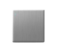 Interruptor Pared,Interruptor Conmutador Panel de interruptores pared 2 vías, ultrafino, gris cepillado, 18 W, universal, doble(1Gang 2Way)