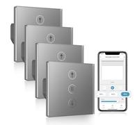 Interruptor Persiana Wifi Porcentual 80 * 80mm, Interruptor de Persiana Inteligente Control por Voz Compatible con Alexa/Google Home/Smart Life, Requiere Cable Neutro, Gris