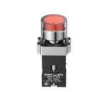 Interruptor plano NP2 XB2 Perilla de inicio Parada emergencia Bloqueo automático Botón autobloqueo Indicador luminoso CA CC 24 V 220(Rot,SELF-LOCK-AC DC 24V)