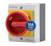 Interruptor principal 10A, IP 65, 3 polos en la carcasa, interruptor giratorio para todos los requisitos industriales