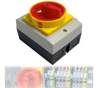 Interruptor principal, 16 A, interruptor giratorio de 3 pines, interruptor de apagado, IP65, interruptor de reparación con carcasa para separar pequeños circuitos y conectar interruptores