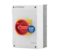 Interruptor principal 63A, IP 65, 3 polos en la carcasa, interruptor giratorio para todos los requisitos industriales