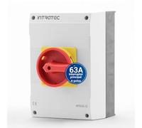 Interruptor principal 63A, IP 65, 4 polos en la carcasa, interruptor giratorio para todos los requisitos industriales