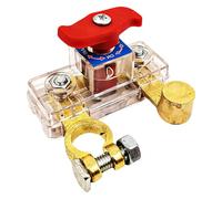 Interruptor principal de batería manual 12 V-24 V | giratorio 360° con ventana de visión | protección contra descarga y cortocircuito | para camiones y coches en tiempo de espera y mantenimiento