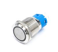 Interruptor Pulsador Bloqueo Metálico Coche Autocaravana Camión Barco Interruptor Encendido Apagado 12V/24V Interruptor de control de ventana(16MM)