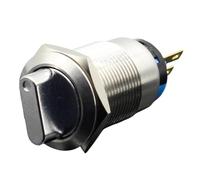 Interruptor pulsador de 19 mm, 2 y 3 posiciones, selector de metal, interruptor giratorio de acero inoxidable resistente al agua(3 Position,MOMENTARY_220V)