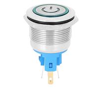 Interruptor Pulsador de 6 Pines, 22mm, IP65, Acero Inoxidable Duradero, Autobloqueo, 2 Piezas - Protección Contra Agua, Fácil Instalación, Ideal para Uso Industrial y Electrónico (Verde)