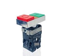 Interruptor pulsador de dos posiciones, 22 mm, 220 V, rojo-verde, con lámpara XB2-BW8465, reinicio momentáneo, NA/NC
