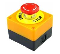 Interruptor pulsador de emergencia tipo hongo DPST con señal roja de Shell, CA 660 V, 10 A, NO+NC, LAY37-11ZS
