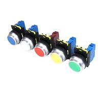 Interruptor pulsador de encendido y apagado de 30 mm LA36M Interruptor pulsador eléctrico de plástico plano con bloqueo automático momentáneo Control de circuito(Yellow,LATCHING SELF-LOCKED_1NO)