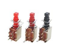 Interruptor pulsador de enclavamiento de PCB en ángulo recto PS-22F03 PS-22F02 con tapa DPDT, bipolar, con llave de autobloqueo/antibloqueo, 6 pines, A03(AJ-388 A03)