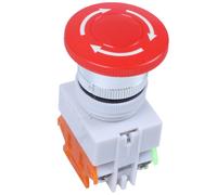 Interruptor pulsador de parada de emergencia con tapa roja, 1NO, 1NC, CA 660 V, 10 A