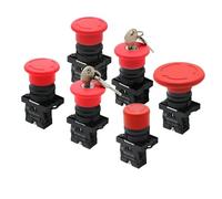 Interruptor pulsador de parada de emergencia rojo de 22 mm XB2-ES442 ES542 con autobloqueo, 600 V, 10 A, 220 V, 12 V, 24 V, 1 unidad(XB2-ES545)