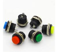 Interruptor pulsador de tapa redonda SPST momentáneo R13-507, CA 6 A/125 V, 3 A/250 V, 6 unidades(6PCS EACH COLOR 1PC)