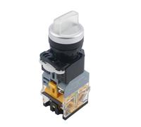 Interruptor pulsador giratorio con luz LED de 22 mm, 2 posiciones y 3 posiciones, con enclavamiento, cabezal rojo y verde, LA38-11XD/2, 4 unidades(White,3 POSITION (2NO)_220V)