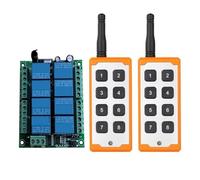 Interruptor Pulsador Grúa Circuito De Control Remoto RF De 1000 M CC, 12 V, 24 V, 8 Canales, Receptor De Relé Inalámbrico Universal Y Transmisor Inteligente For Garaje(SET-4)