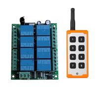 Interruptor Pulsador Grúa Circuito De Control Remoto RF De 12 V CC Y 24 V, 8 Canales, Receptor De Relé De Interruptor Inalámbrico Universal Y Transmisor Inteligente For Garaje.(A2 24V)