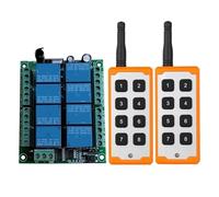 Interruptor Pulsador Grúa Circuito De Control Remoto RF De 12 V CC Y 24 V, 8 Canales, Receptor De Relé De Interruptor Inalámbrico Universal Y Transmisor Inteligente For Garaje.(B2 24V)