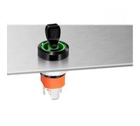 Interruptor pulsador impermeable de 16 mm, 20 A, alta corriente, con LED, 5 V-24 V, 220 V, fabricado en latón, nivel IP65.(Black Green,16MM_LINE_220V)