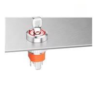 Interruptor pulsador impermeable de 16 mm, 20 A, alta corriente, con LED, 5 V-24 V, 220 V, fabricado en latón, nivel IP65.(Silver Red,16MM_NO LINE_220V)