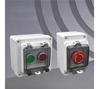 Interruptor pulsador impermeable IP67 for exteriores, caja de reinicio/parada de emergencia/control de perilla, distribución manual, 10 A(1P Reset-Red)