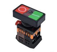 Interruptor pulsador industrial bicolor rojo y verde con indicador LED integrado, carcasa ABS APBB 22 25N AS 22 25N PPBB 30N (PPBB-30N)