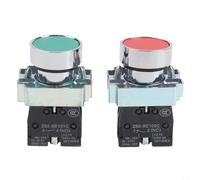 Interruptor pulsador, interruptor momentáneo, interruptor impermeable de 22 mm, indicador rojo verde, 10A SPDT 1NO 1NC para panel de control